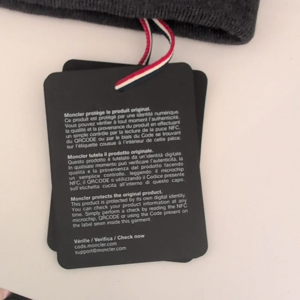Moncler Charcoal Gray Beanie - Picture 3 of 5